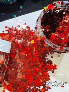 Ultra-Thin Sparkling Heart Nail Art Decorations DIY Handmade Laser Cut Golden Onion Sheets Shiny Nail Art Accessories