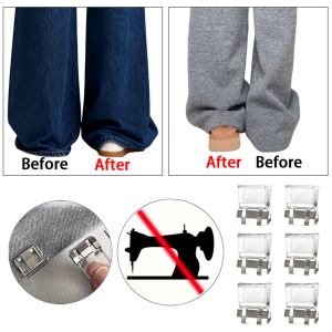 Adjustable Pants Hem Clip Invisible No Sew Concealment Buckle for Men Women Instant Shortening for Jeans Trousers Dress Pants