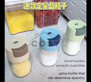 COSY Botol Kaca Tempat Bumbu Garam Gula Tekan Otomatis / Wadah Bumbu / Dispenser Bumbu Dapur Serbaguna