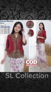 Atasan Kebaya Modern Wanita Dewasa Bordir Emas Aneka Warna Terbaru | Baju Wisuda Elegan Mewah Cantik Acara Pesta Kondangan Tunangan Lamaran Akad Nikah Kekinian Alexa