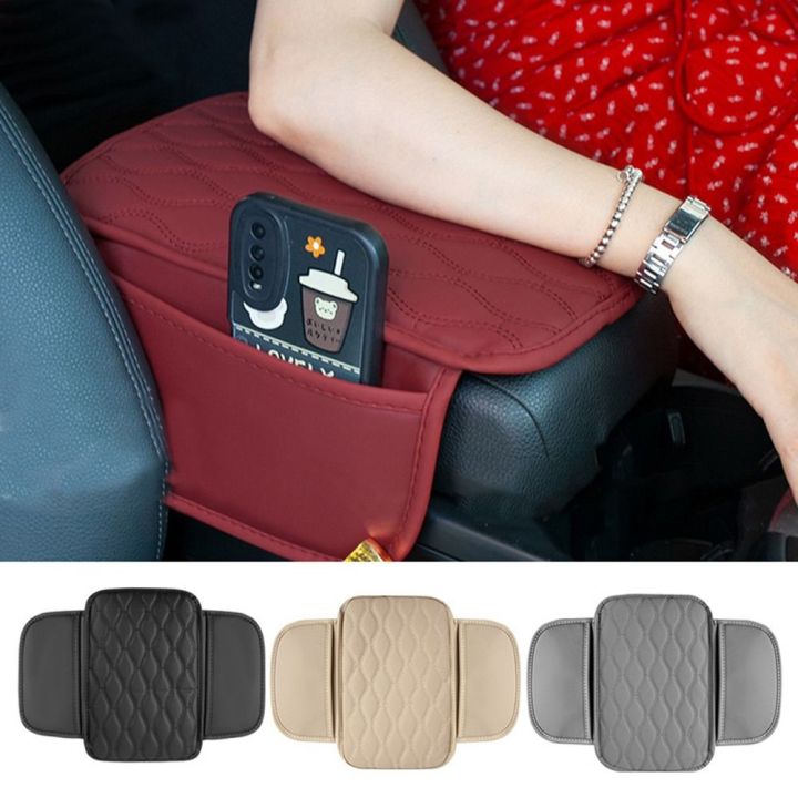 ROLL Portable Center Console Armrest Cushion Height Increasing Multifunctional Storage Box Convenient PU Leather Armrest Pad Car
