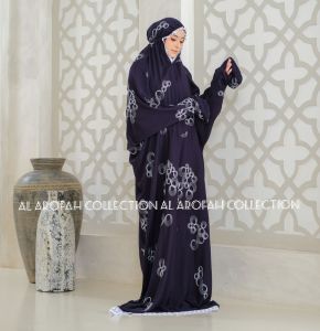 Al Arofah mukena terusan dewasa ZULAIKHA Rayon Twill mukena lajuran dewasa bordir