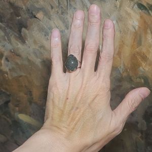 17.6mm Premium natural Green Phantom Quartz 925 Silver ring [Natural Crystal] 精品天然全包裹绿幽灵925银戒指