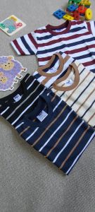 Kaos Anak Laki-Laki Umur 1-10 Tahun Motif Garis Salur Distro Cowok Lengan Pendek