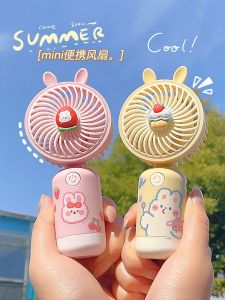 Cute Portable Mini Handheld USB Desktop Small Fan Silent Childrens Gift Student Compact Travel Fan Cartoon Style Fan