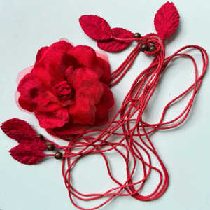 เข็มขัดรำเต้นรำสไตล์เกาหลีสำหรับผู้หญิง ผ้าชีฟองลายดอกไม้ สายรัด กระโปรง ชุดเดรส สายรัดเข็มขัดผูกโบว์ผีเสื้อไซส์ใหญ่