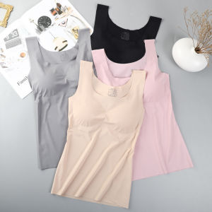 ZEEMIN One-piece ice silk seamless steel ring gathering sleep yoga long wide shoulder sports womens vest bra underwear women