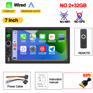 2 din Carplay Android Radio Multimedia 64G 7 9 10 inch Android 13 Auto stereo receiver Player GPS for Toyota Hyundai Nissan Kia