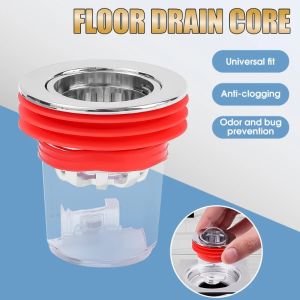 Magnetic Drainage Insert Drain Plug Floor Drain Bathroom Odor-proof Leak Core Silicone Down Water Pipe Draininner Core Kitchen Bathroom Shower Floor Drain Backflow Preventer