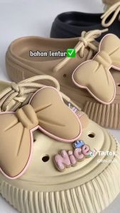 Sepatu Sandal Wanita Baim Sendal Jibbitz Sandal Wedges Sendal Selop Rubber Lucu Kekinian Karet