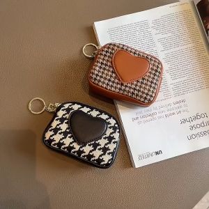 Canvas small coin purse womens short style compact mini fashion zipper key multi-layer hand coin card holder coin bag
