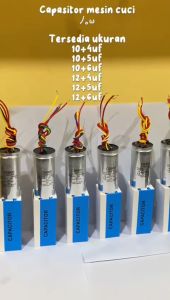 KAPASITOR DOBEL MESIN CUCI BODY ALUMUNIUM CBB60 II CBB60 BODY ALUMUNIUM 4 KABEL