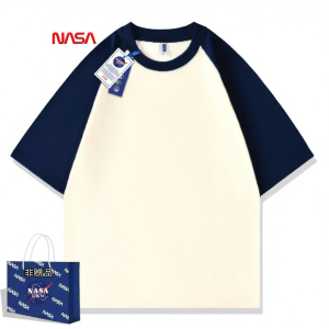 American Style Simple Heavyweight Cotton T-Shirt Casual Loose Raglan Sleeve