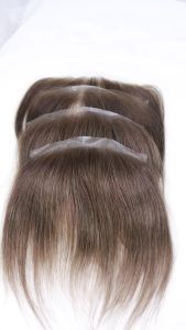 Mens Toupee V Loop Straight Frontal Hairline 100% Human Hair Forehead Toupee for Men Brown Natural Hairline Capillary Prosthesis