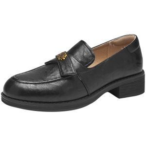 Agsdon | Retro British Style Womens Loafers Black
