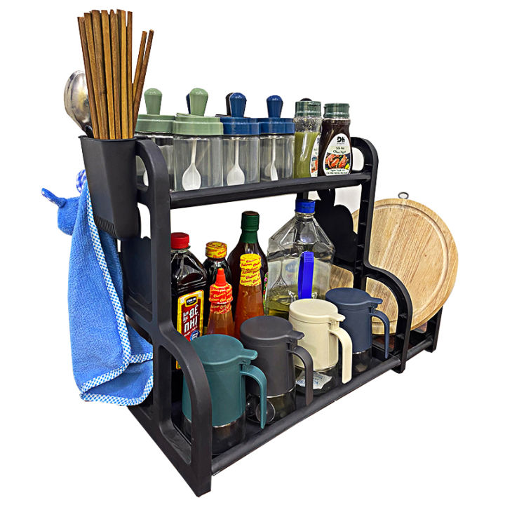 Kệ để gia vị nhà bếp chữ b hstore89 có khay để thớt, có khay để đũa kệ ...