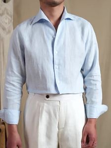 Casual Linen Long Sleeve Italian Old Money Style Shirt