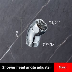Stainless Steel Shower Head Elbow Adapter 135° Elbow Handheld Shower G1/2 Universal Interface Handheld Showerhead Angle Adjuster