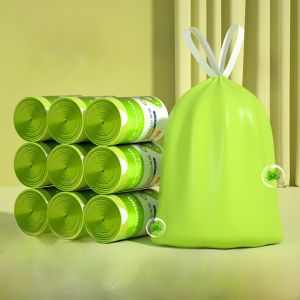 Thickened Drawstring Trash Bags Office Kitchen Use Plastic Handheld Household Garbage Bags Large Size Artemisia Altai