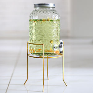 4L Sealed Glass Jar Lead-Free Beverage Storage Container with Tap for Wine Making And Brewing Nordic Style Kitchen Storage