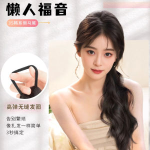 ที่คาดผมปลอม ที่รัดผมแบบหน้าม้าสำหรับผู้หญิง ทรงผมยาวธรรมชาติ มนุษย์ ทรงหางม้า ทรงมนุษย์ ยางรัดผม ที่คาดผมแบบเทียม