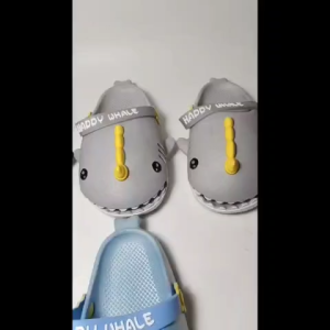 Sandal Slop Baim Bakpao PCU Karet Anak Karakter PAUS Happy Whale Timbul 3D lucu import MOKAYA MKY JH-880 22-29 30-35