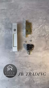 4420 (With Key) 32mm Aluminium Sliding Door Lockset with Mortise Lock - Silver