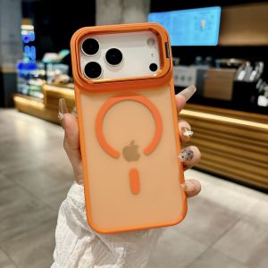 for iPhone 17 Pro Max Case Fits MagSafe with Built-in Camera Ring Stand Slim Translucent Frosted Matte Hard Shockproof Phone Case for iPhone Air 17 16 Pro Max 16e 15 Plus 14 13 12