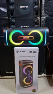 Crown PD-665 Portable Dancing Light Baffle Portable Party Speaker Bluetooth USB FM