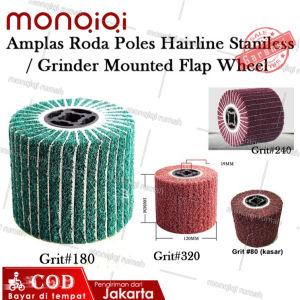 Amplas Roda Poles Hairline Stainless / Gerinda Mounted Flap Wheel/Amplas Kipas Konaflex / CIA 120x100mm Grinder Mounted Flap Wheel
