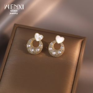WENXI | Heart-shaped Shell Glitter Luxury Earrings