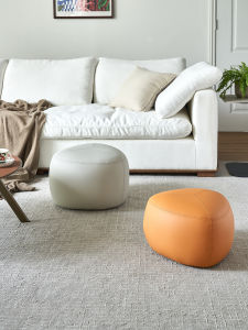 Living Room Small Stool Creative Low Tea Table Home Use Leather Cushion Sofa Stool Softly Padded Entrance Shoe Changing Stool