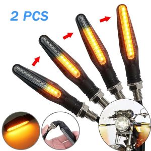 PMShop 2PCS Motorcycle Turn Signal Light Flowing Water Blinker Flashing Turning Indicator Amber