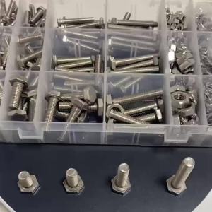 408pcs M5 M6 M8 Bolt and Nut Combination Kit 304 Stainless Steel Hex Metric Bolt Nut Washer Kit Fully Threaded