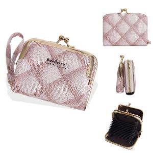Baellerry | Baellerry Mini Ví Kẻ Sọc Cho Nữ Đa Năng Dễ Thương Dây Kéo Ví Thời Trang ID Thẻ Tín Dụng Đựng Tiền Xu Bảo Quản Da PU