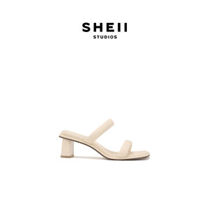 SHÉII | Dép Xỏ Ngón Mũi Vuông Dây Đan Gót Cao 7CM