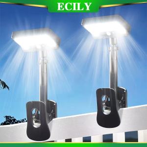 Ecily năng lượng mặt trời đường phố Clip Đèn Ngoài Trời Đèn tường với cảm biến chuyển động cảm ứng không thấm nước trang trí vườn năng lượng mặt trời 92led ánh sáng