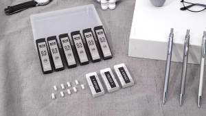 Four Candies 0.7mm Mechanical Pencil Set with Case - 4PCS Metal Mechanical Pencils 8 Tubes HB #2 Lead Refills 3PCS 4B Erasers and 9PCS Eraser Refills Lead Mechanical Pencils for Writing & Drawing