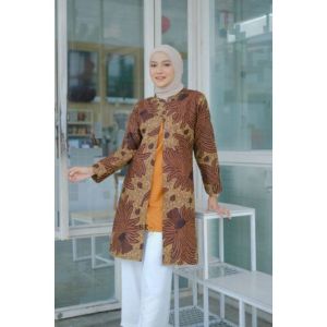 Tey-17 Batik wanita ASJ SA HRB026 Kenongo Kemeja Tosca