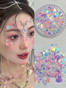 Shell Eye Makeup Sequins Mermaid Merman Makeup Face Lifting Belt Ornament Kids Fish Scale Chinese Ancient Style Portrait Face Ornament