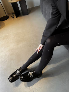 Elegant Velvet Stockings with Sparkling Rhinestones Spring Autumn Style Womens Pantyhose Shaping Leg Beauty Regular Thickness