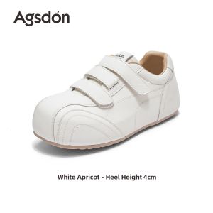 Agsdon | Womens Autumn Thick Sole Soft Comfortable White Deutsche Trainer Shoes Lightweight Casual Sneakers