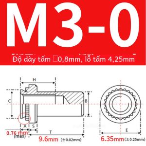 Thép Carbon Chống Thấm Nước Mạ Kẽm Mù Lỗ Bấm Đinh Tán Hạt Bu Lông Bm3/m4/m5/m6/m8 Dụng Cụ Phần Cứng Chốt Các Loại Hạt Đinh Tán Đai Ốc