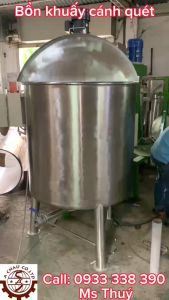 Bồn khuấy hóa chất 1000 lít motor điện- nắp bán nguyệt