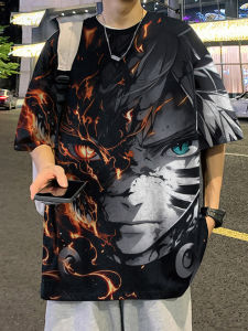 Bandai | Japanese Cartoon Printing Short Sleeve T-shirt Male Naruto Pain Clothing Summer Thin Secondary Yuan Fall Shoulder Half Sleeve