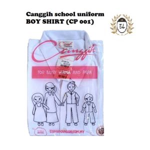 Canggih White Short Sleeve School Shirt Boy (Hard Collar) CP001 🔥Ready Stock🔥School Uniform - Baju Kemeja Lelaki Lengan Pendek - Putih CP001 男生学校白衣