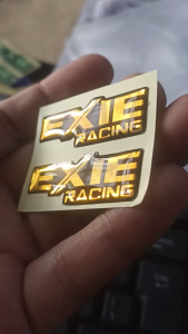 STICKER RESIN Timbul 3D Lentur GOLD CROME