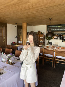 Aviva on Earth French Vintage Heavy Work Sequin Short Coat Early Autumn Thin Hollow out Cardigan Top for Women in Standard Size