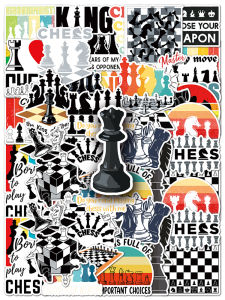 100 Sticker Cờ Vua Hoạt Hình Trang Trí Chống Thấm Nước DIY Cho Máy Tính Bảng Cờ Vua Cung Vua