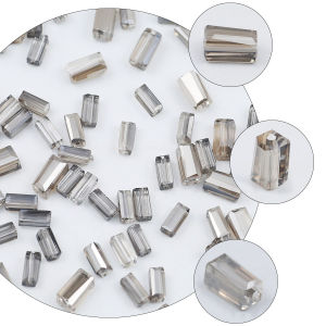Rectangular Austrian Crystal Glass Transparent Gray Loose Spacer Beads 2x4/3x6/4x8mm For Jewelry Making DIY Bracelets Necklaces
